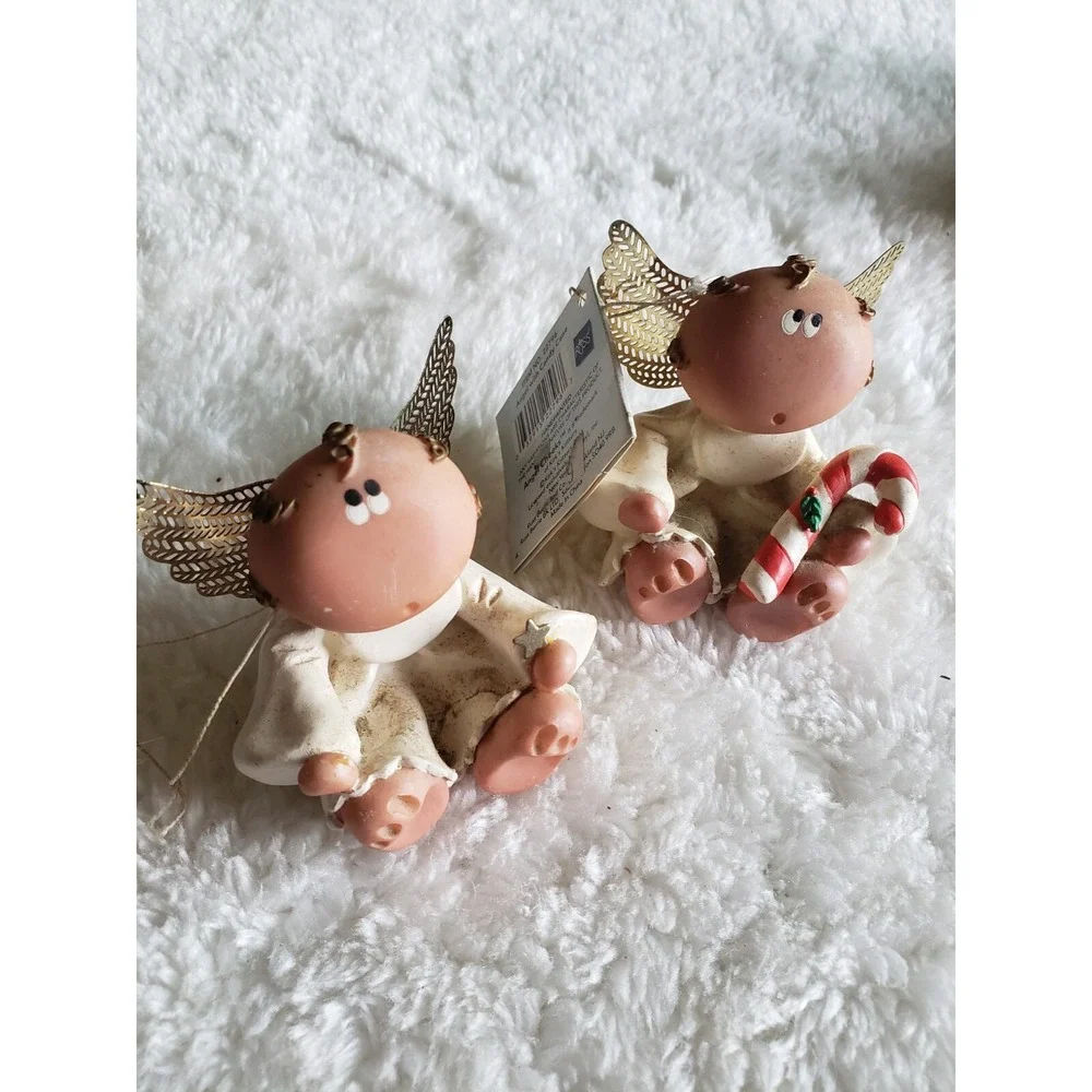 Lot of 2 Kirks Kritters Angel Cheeks Ornaments Russ 2001 Item 21812 ,‎ & 22796